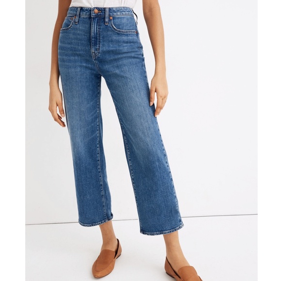 Madewell Curvy Slim Wide-Leg Crop Jeans in Newington Wash Size 26 - Picture 1 of 16